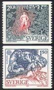 Sweden 1981 Europa/ Legends/ Myths/ Troll/ Horse/ Lady of the Wood/ Naked Woman/ Animation 2v set n41659