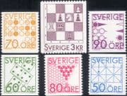Sweden 1985 Chess/ Backgammon/ Dominoes/ Checkers/ Board Games/ Sports 6v set (n46600)