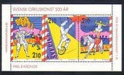 Sweden 1987 Circus / Clowns / Horse / Trapeze / Animation 3v bkt pane (n33861)
