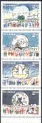 Sweden 1989 Globe Arena/ Ice Hockey/ Music/ Buildings/ Sports 4v bklt pane (n30751a)