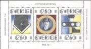Sweden 1990 August Strindberg/ Photography/ Cameras/ Photos/ People 3v bklt pane (n43505q)