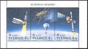 Sweden 1991 Europa/ Space/ Satellite/ Rockets/ Science/ Communications/ TV/ Television 3v bklt pane (n41966)