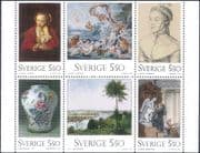Sweden 1992 National Museum/ Art/ Artists/ Vase/ Ceramics/ Painting 6v pane (b7703y)