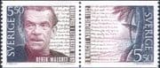 Sweden 1992 Nobel Prize/ Walcott/ Literature/ Writing/ People 2v set coil pr (n46631)