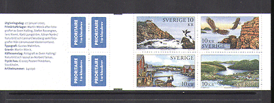 Sweden 2005 Eagles / Lighthouse / Birds / Raptors / Buildings / Heritage 4v bklt (n13641)