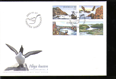 Sweden 2005 Eagles / Lighthouse / Raptors 4v FDC (n13640)