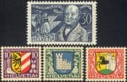 Switzerland 1930 Jeremias Gotthelf/ Writer/ Coats-of-Arms/ Welfare Fund/ Books/ Literature 4v set (n45505)