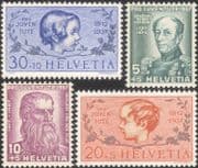 Switzerland 1937 General Henri Dufour/ Nicholas de Flue/ Pro Juventute/ Welfare Fund/ People 4v set (n45451)