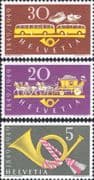 Switzerland 1949 Post Bus/ Mail Coach/ Horses/ Postal Transport 3v set (n46684)