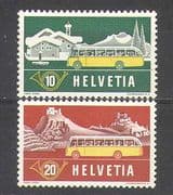 Switzerland 1953 Post Bus/ Public Vehicles/ Buses/ Postal Transport 2v set (n24178)