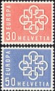 Switzerland 1959 Europa/ Links Design/ Animation 2v set (ex1048)