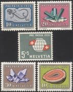 Switzerland 1959 Pro Patria/ Welfare/ Fossils/ Minerals/ Crystals/ Gems/ Geology 5v set (n45810)
