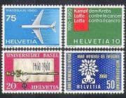 Switzerland 1960 Aviation / Transport / Cancer / Medical / Refugees / Welfare 4v n38351