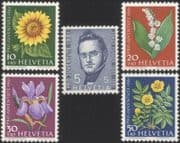 Switzerland 1961 Jonas Furrer/ Flowers/ Plants/ Nature/ Welfare Fund/ Politicians 5v set (n45629)