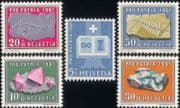Switzerland 1961 Pro Patria Culture Fund/ Minerals/ Fossils/ Geology/ Gems/ Nature 5v set (ch1032)