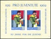 Switzerland 1962 Pro Juventute Welfare Fund 50th Anniversary/ Mother/ Child imperforate m/s( n43347)