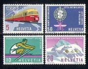 Switzerland 1962 Trains / Railways / Malaria / Health / Rowing / Sport / Insect 4v (n27384)