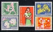 Switzerland 1962 Welfare Fund/ Flowers/ Birds/ Mother/ Child/ Nature 5v set (n28111)
