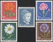 Switzerland 1963 Anker/ Art/ Artists/ Flowers/ Plants/ Nature/ Welfare Fund 5v set (n45633)