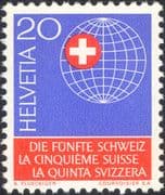 Switzerland 1966 Helvetic Society/ Swiss Abroad/ Globe 1v (n46095)