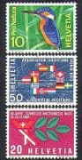 Switzerland 1966 Kingfisher/ Birds/ Nuclear Science/ Industry Fair/ Nature 3v set (n38350)