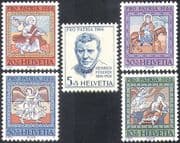 Switzerland 1966 Pro Patria/ Welfare Fund/ Federer/ Writer/ Virgin/ Child/ Donkey/ Angel/ Art 5v set (n42550)