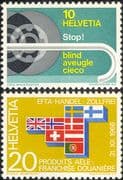 Switzerland 1967 Blind/ Welfare/ Health/ Transport /National Flags/ EFTA 2v set (ch1040)