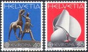 Switzerland 1974 Europa/ Sculptures/ Art/ Horses/ Statues/ Sculptors 2v set (n41958)