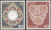 Switzerland 1976 Europa/ Handicrafts/ Clock/ Watch/ Embroidery/ Sewing 2v set (n45941)