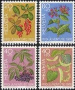 Switzerland 1976 Fruit/ Flowers/ Trees/ Plants/ Nature/ Welfare Fund 4v set (ch1045)