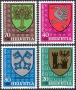 Switzerland 1978 Coats-of Arms/ Welfare Fund/ Castle/ Bird/ Tree/ Keys 4v set (n42542)