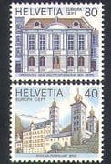 Switzerland 1978 Europa / Buildings / Architecture / Animation 2v set (n38348)
