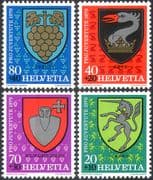 Switzerland 1979 Coats-of Arms/ Welfare Fund/ Unicorn/ Grapes/ Griffon/ Mythical Beasts 4v set (n42544)