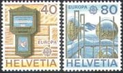 Switzerland 1979 Europa/ Communications/ Letter Box/ Radio/ Telecomms/ Telecommunications/ Mountains 2v set (n42556)