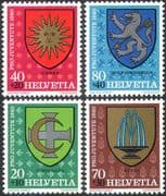 Switzerland 1980 Coats-of Arms/ Welfare Fund/ Lion/ Sun/ Fountain 4v set (n42546)