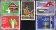 Switzerland 1981 Albert Anker/ Art/ Artist/ Building/ Architetcture/ Plane/ Transport/ Disabled/ Health/ Welfare 5v (n45417)