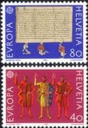 Switzerland 1982 Europa/ Confederation/ Treaty/ Scroll/ Mural/ History/ Heritage 2v set (ex1047)