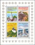 Switzerland 1987 Tourism/ Clock Tower/ Church/ Castle/ Buildings/ Architecture 4v m/s (ch1029)