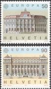 Switzerland 1990 Europa/ Post Office Buildings/ Architecture/ Animation 2v set (n45938)
