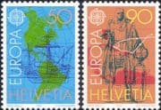 Switzerland 1992 Europa/ Columbus/ America/ Boats/ Sailing/ Transport 2v set (ex1046)
