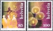 Switzerland 2006 Christmas/ Greetings/ Choir/ Star/ Candles/ Wreath 2v set (ch1071)