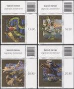 Switzerland 2007 Legends/ Stories/ Folk Tales/ Snake/ Horse/ Lake/ Mountains 4v set (n45939)