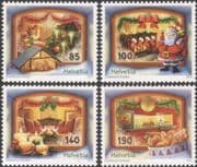 Switzerland 2014 Christmas/ Greetings/ Nativy Crib/ Santa Claus/ Tree/ Gingerbread 4v s/a set ch1014