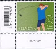 Switzerland 2018 Hornussen/ National Sports/ Games/ Animation 1v with Bar Code (ch1063)