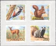 Switzerland 2018 Woodpecker/ Badger/ Squirrel/ Deer/ Wildlife/ Birds/ Nature 4v s/a set (ch1053)