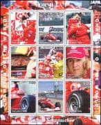Tajikistan 2000 Michael Schumacher/ Ferrari/ Grand Prix/ F1/ Motor Racing (cs) 9v sht (n10989)