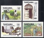 Tanzania 1991 UN / UNDP / Rice / Plants / Crops / Nature / Education / Architecture 4v n39881