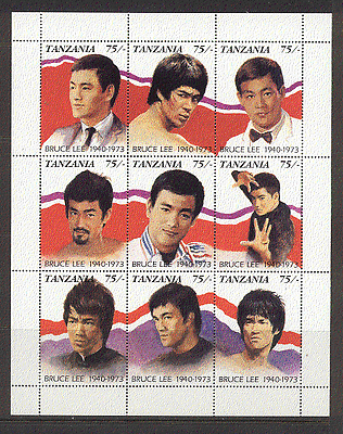 Tanzania 1992 Bruce Lee / Martial Arts / Cinema / Film / Sports 9v sht SG1099a ref:s2438