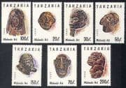 Tanzania 1992 Makonde Art / Wood Carving / Tribal / Artists / Statue 7v set (n39888)