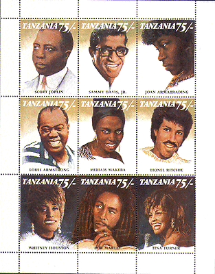 Tanzania 1992 MUSIC  /  Entertainers  /  People 9v sht (n13221)